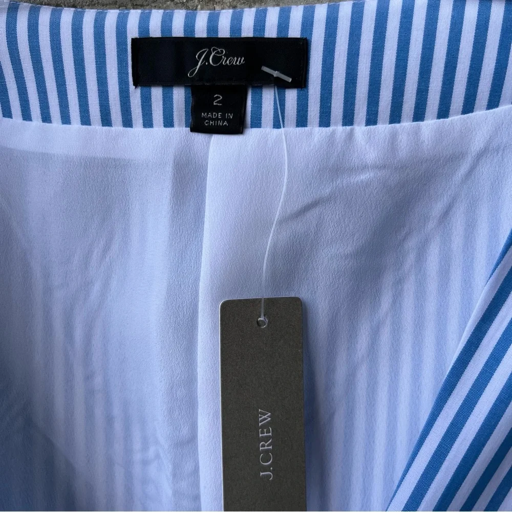 J. Crew Wrap dress in striped cotton poplin